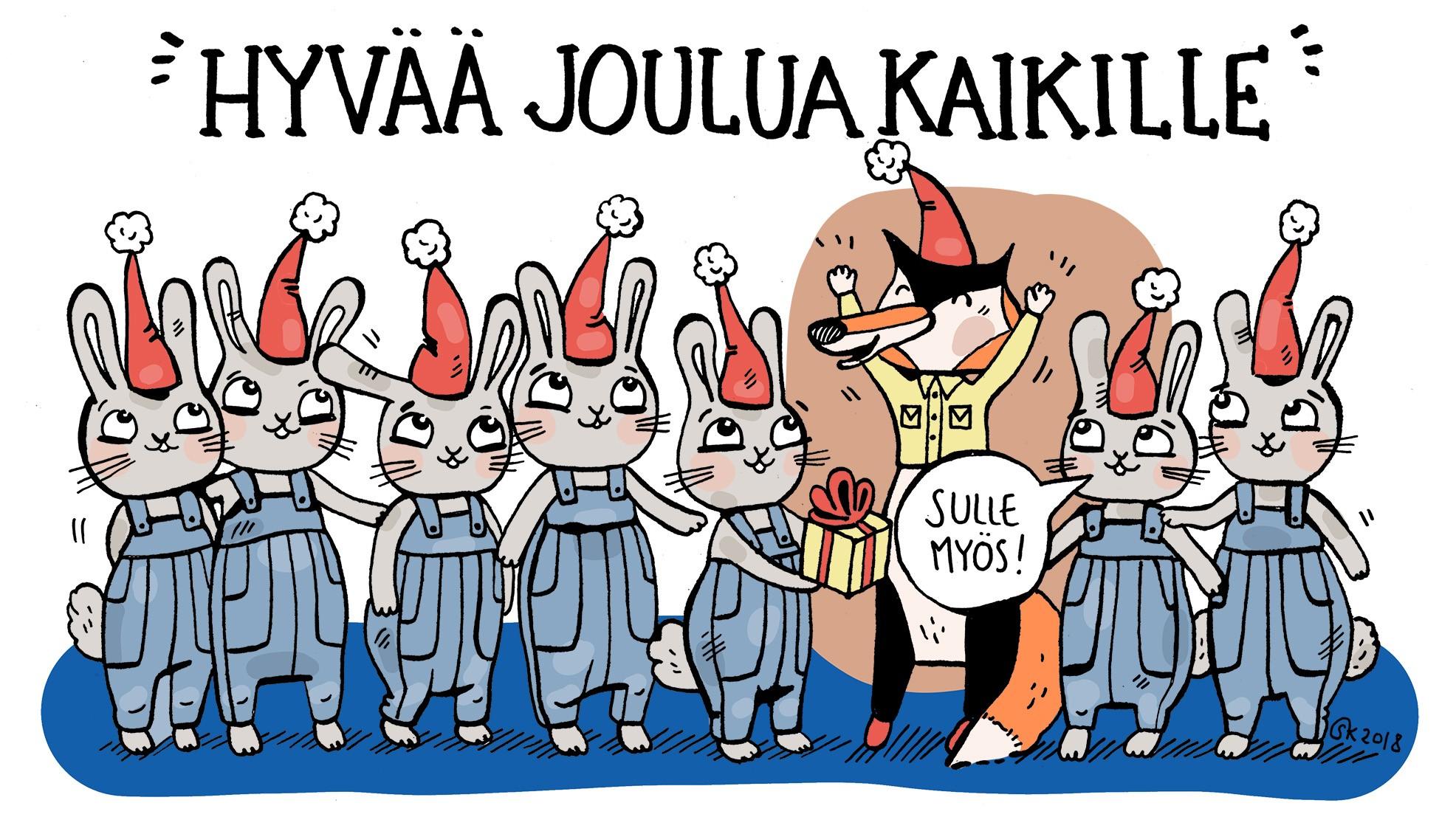 Sanna Kallion piirros Hyvää joulua.